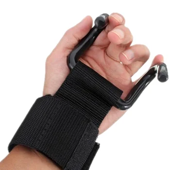 

2019 New 2pcs Weight Dumbbell Lifting Hook Fitness Gloves Wrist Holder with Grips Straps Power Hook Essential in gym weights