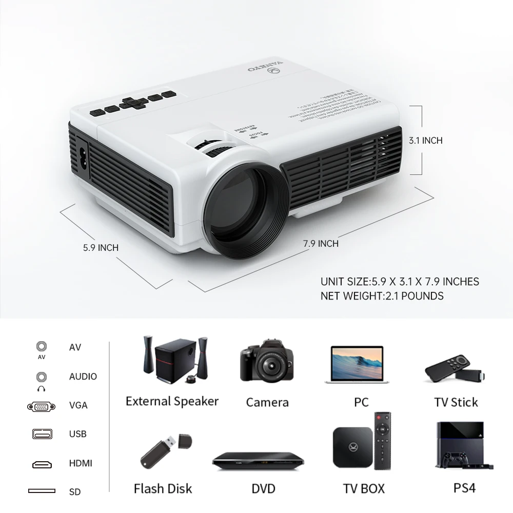 Dropshipping vankyo lazer c3mq/c3wq 1080p suportado mini projetor com sincronizar tela do smartphone portátil wi fi projetor-4