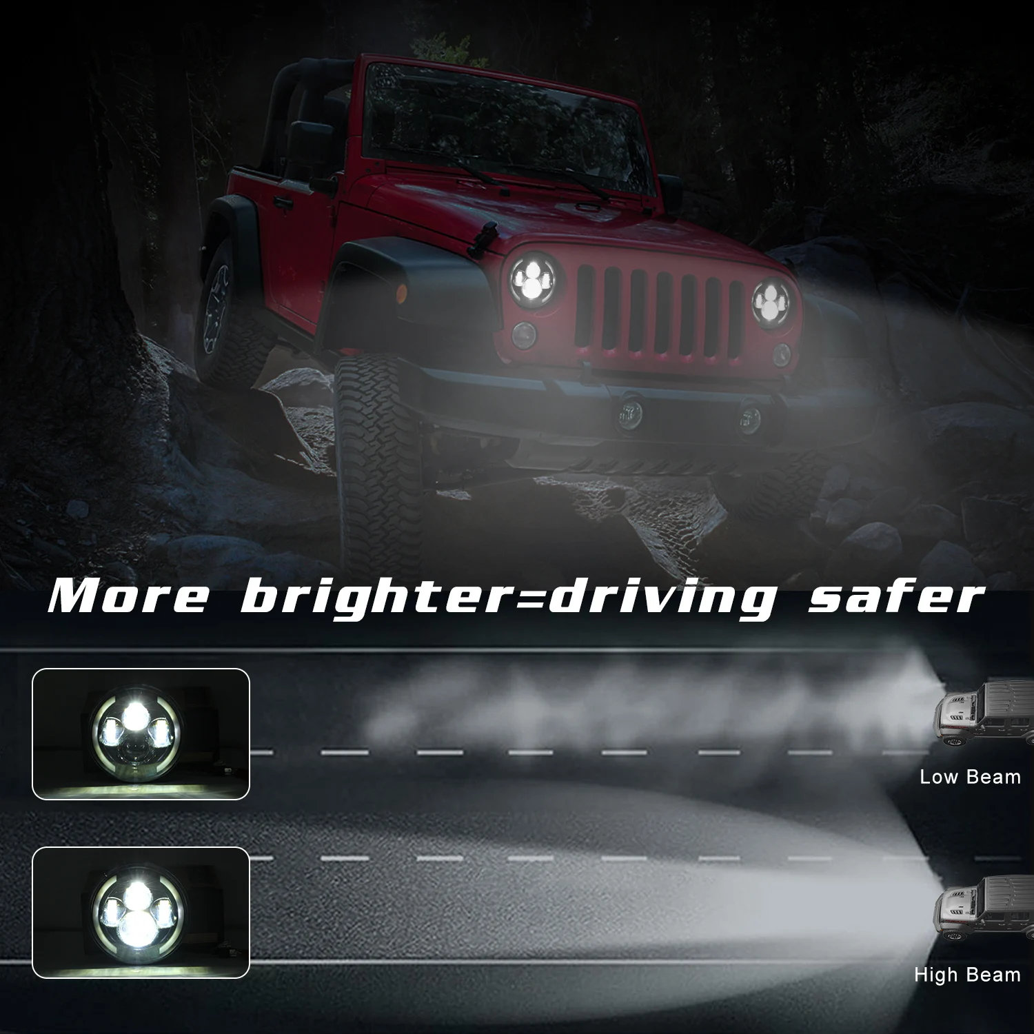 Для Jeep Wrangler JK LJ TJ CJ 7 дюймов круглый светодиодный светильник на голову s Halo Angle Eyes внедорожный автомобиль гидроцикл мотоциклы рабочий светильник