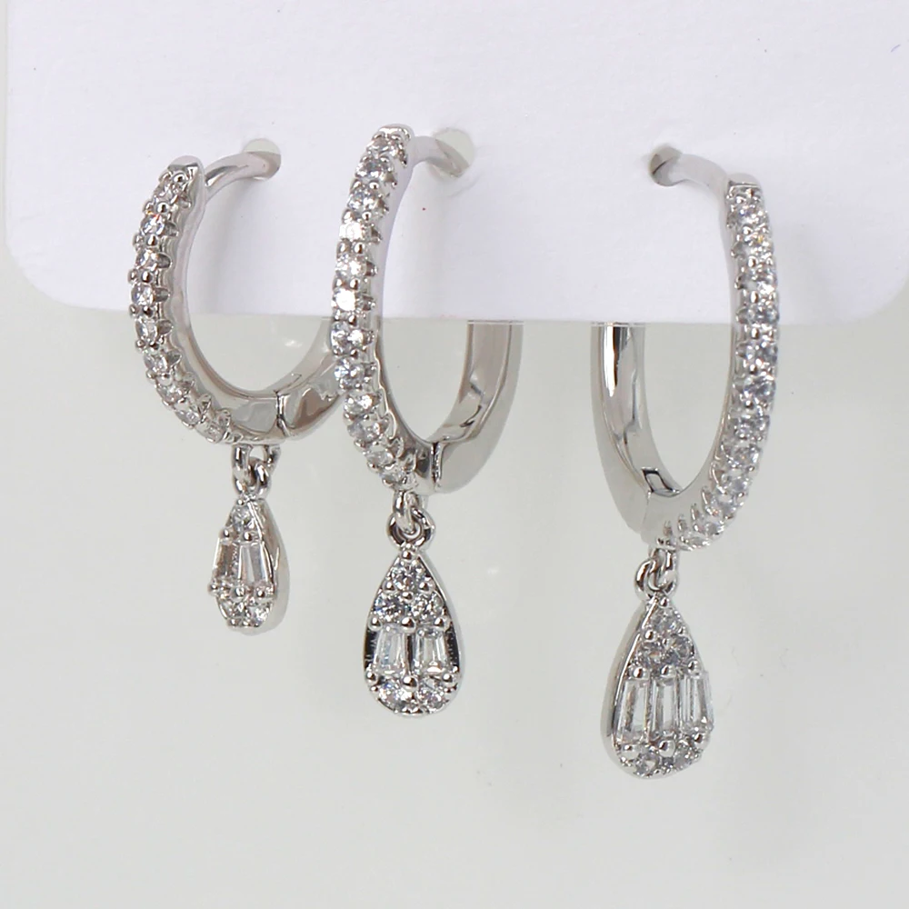 

TIRIM Vintage Cubic Zirconia Round Circle Earrings for Women CZ Kolczyki Damskie Small Hoop Earring Pendientes Mujer