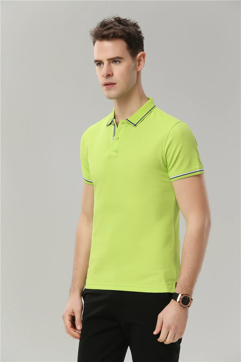 light-green Футболка Поло Homme Джерси Топы летние праздничные приморские мужские рубашки поло модные рубашки поло на пуговицах с коротким рукавом - Цвет: light-green