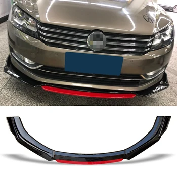 

Front Bumper Spoiler Protector Plate Lip Body Kit Carbon Surface Decorative strip Chin Shovel For Volkswagen VW Passat B7