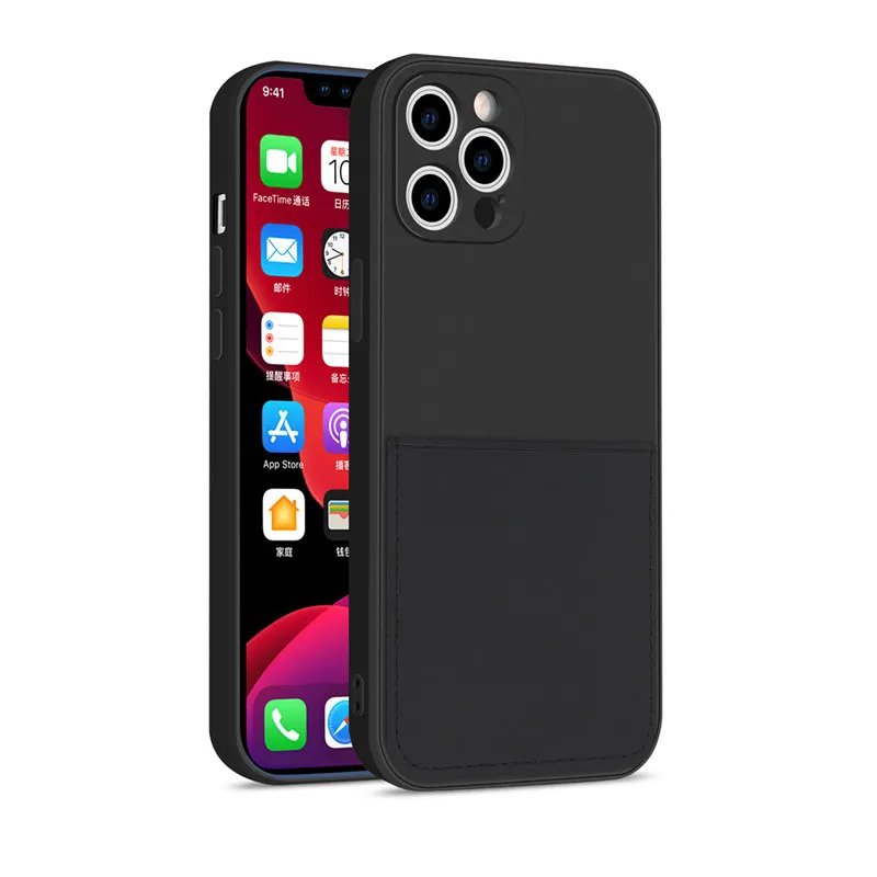 Candy Color Silicone Phone Case For iPhone 12 13 SE 2020 11 Pro Max XS X XR 6 7 8 Plus Wallet Card Holder Soft Shockproof Cover iphone xr phone case