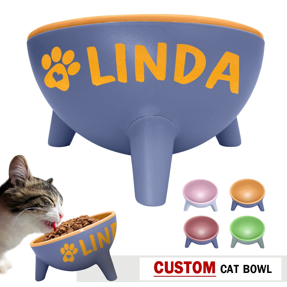 Custom Cat Bowl Personalized Dog Puppy Bowls Feeder Cat Water Food Bowl