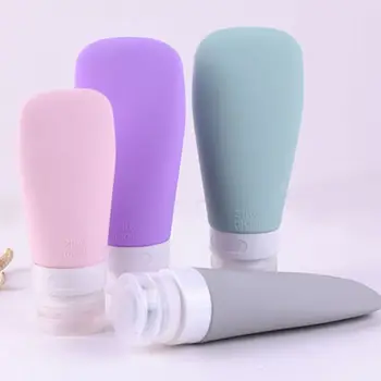 

4Pcs/Set Portable Silicone Empty Bottles Squeezable Refillable Tubes Containers 667D