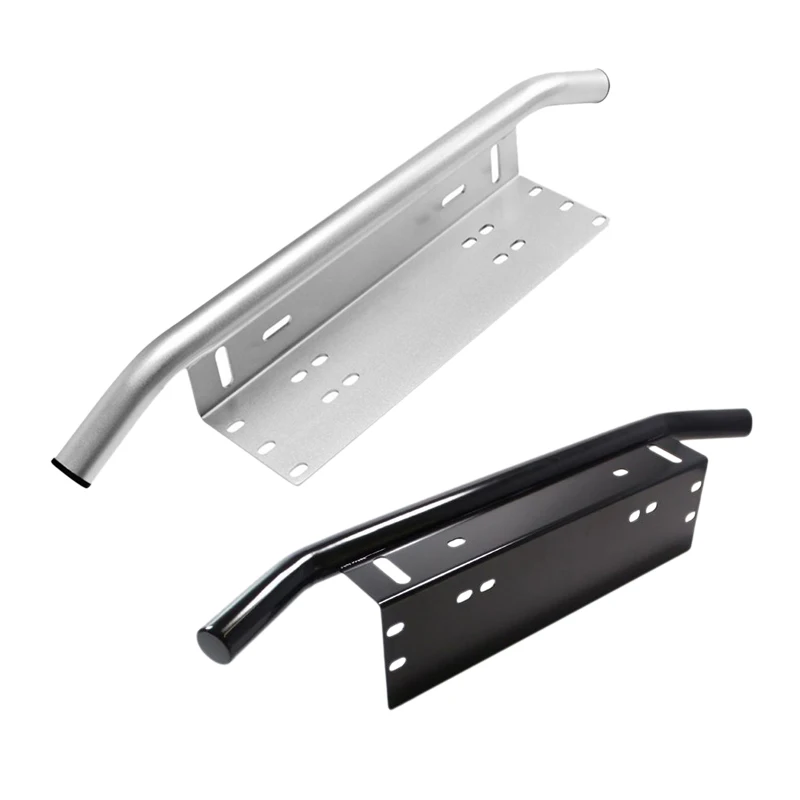

23 inch Bull Bar Front Bumper License Plate Mount Bracket Offroad Led Light Holder (Silver)