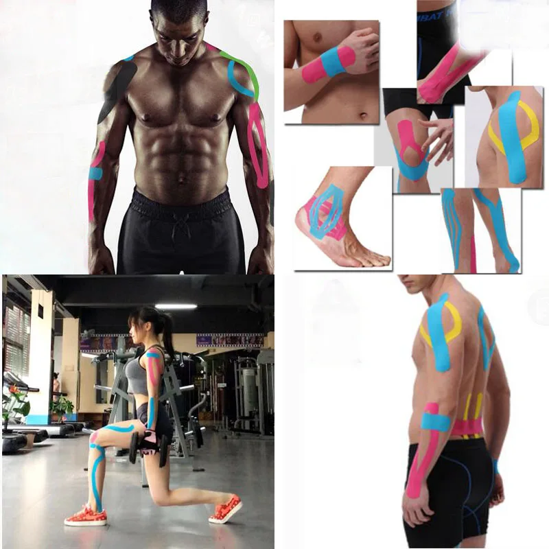 Sports Tape 5cm*5m Upgraded Pre Cut Muscle Tape Elastic Roll Sports Kneepad Internal Cotton Elastic Adhesive Sport Kinesiology Patch Injury