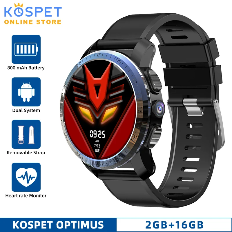 Смарт часы KOSPET Optimus 2 ГБ 16 Android двойная система водонепроницаемые 800 мАч камера