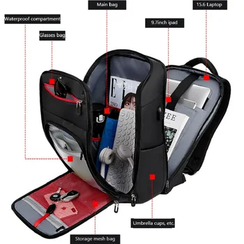

Extra Large Travel Laptop Backpack Man Durable Computer College School Bookbag With USB Charging Teenagers Schoolbag