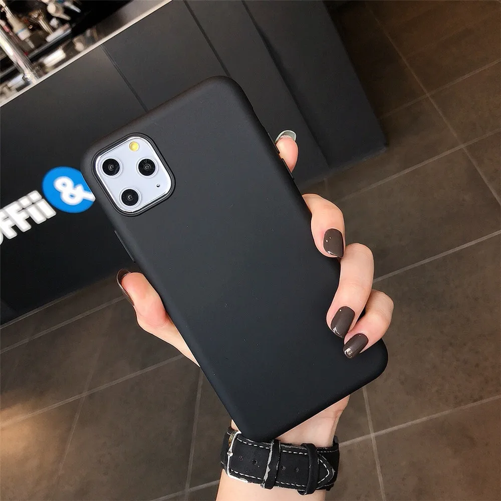 Простой однотонный ТПУ набор защитный чехол для iphone 6 7 8/6 7 8 plus/11pro Maxx xs xr/xs max Гладкий мягкий чехол для телефона
