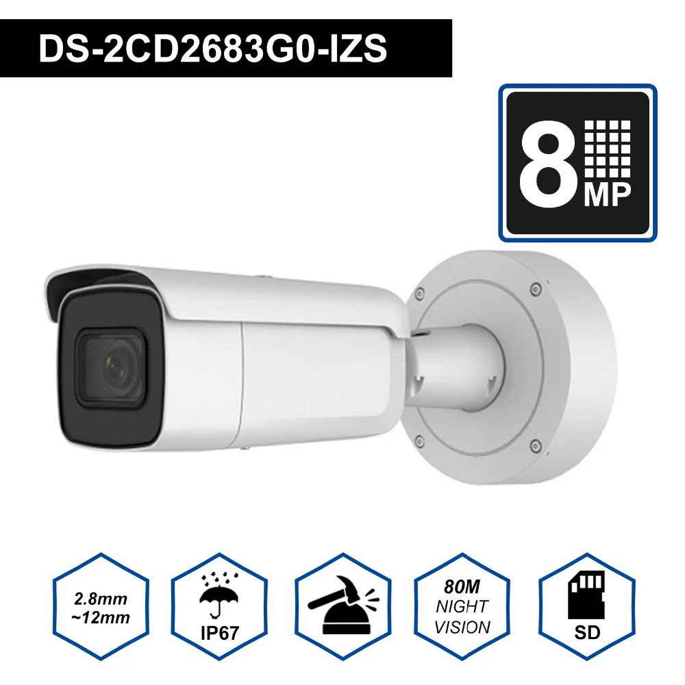 Hik оригинальная 4K камера видеонаблюдения DS 2CD2683G0 IZS 8 мегапиксельная ИК 50 м