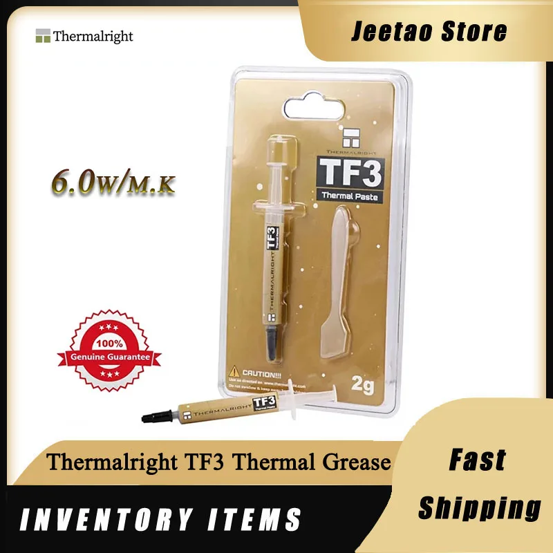 Thermalright TF3 2g thermal grease 6W/m.k high-end Heat Sink for CPU GPU cooler with scraper long service life non-conductive |