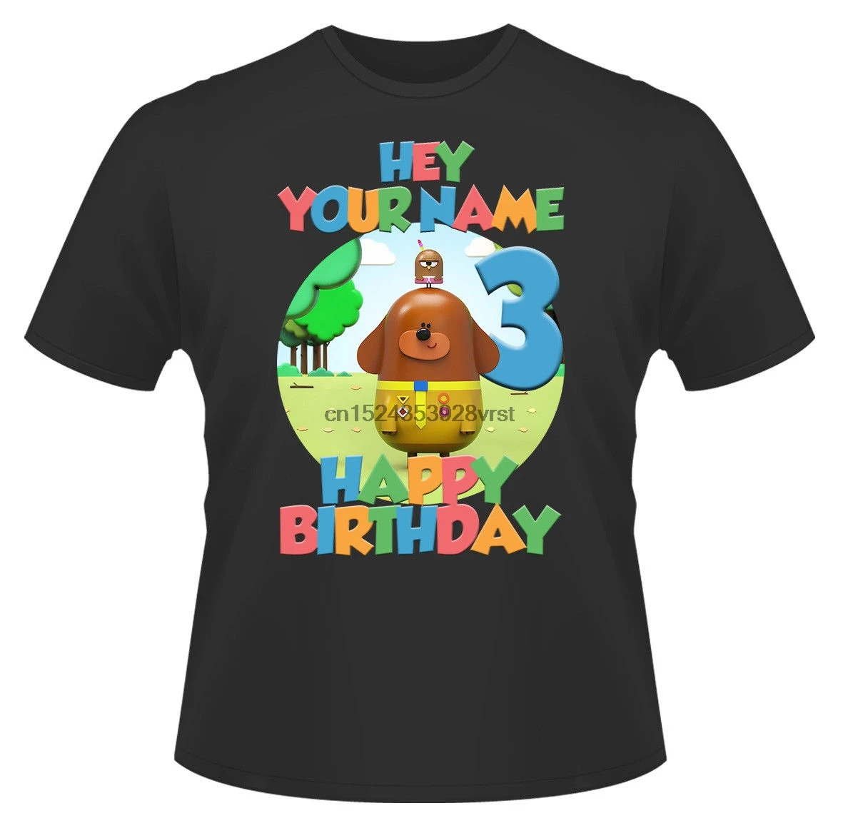 

Hey Duggee Happy Birthday Personalised Boys Girls T-Shirt Ideal Gift Present New T Shirts Funny Tops Tee New Unisex Funny Tops