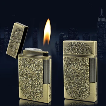 

Metal Gas Lighter Grinding Jet Flint Lighter Butane Metal Gas PING Bright Cigarette Cigar Lighter Inflatable