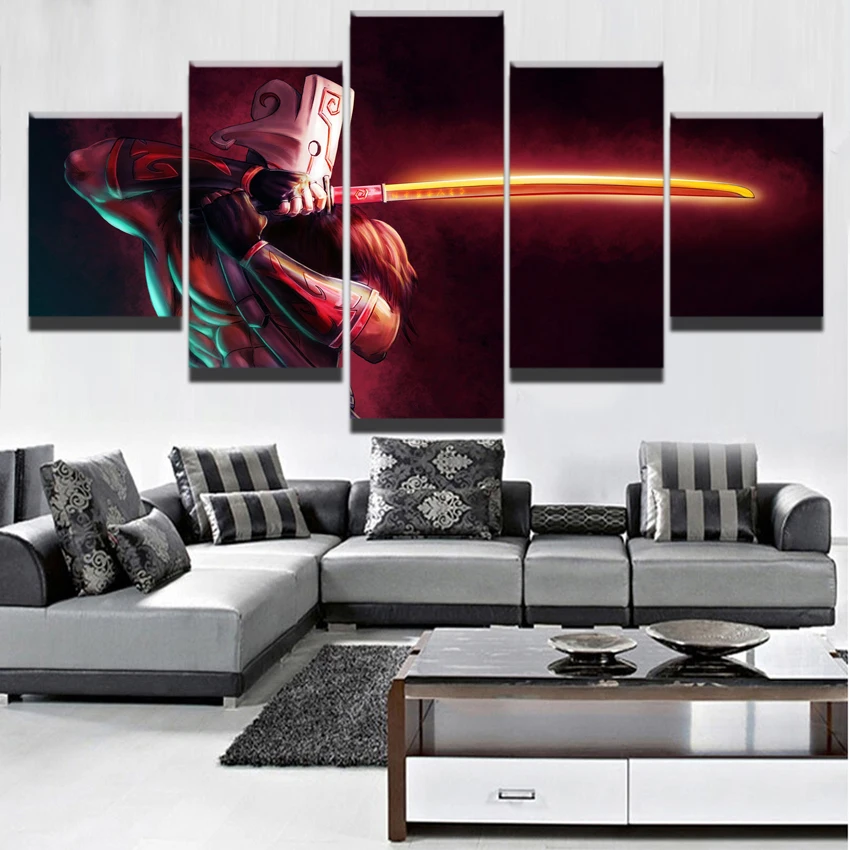  Modern Canvas Painting Modular Game Poster 5 Pieces 2 DotA Juggernaut Wall Art Home Decor Boys Room