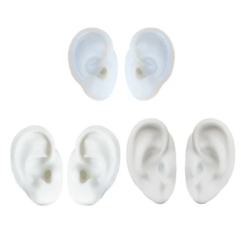 

1 Pair Handmade Human Ear Model Resin Casting Mold Silicone Flexible Earmold Ear Displays Mould for Acupuncture Jewelry