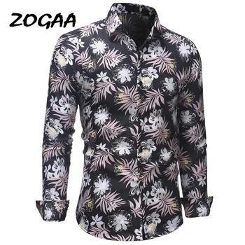 

ZOGAA 2020 Spring and Autumn New Fashion 3D Digital Printing Men's Casual Slim Fit Long Sleeve Shirt