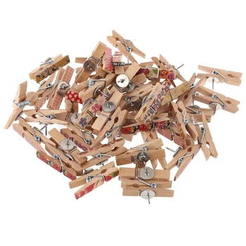 

50 Pcs Push Pins Clips Tacks Clips Thumb Clips Wall Clips with Pins for Cork Boards Cubicle Walls Using Art Projects Photos Note
