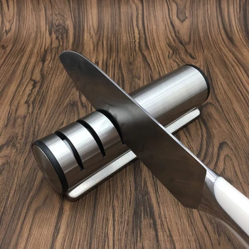 

Stainless steel Three-stage knife sharpener The roller design diamond ceramic Knife Grinder Kitchen tools sharpening stone