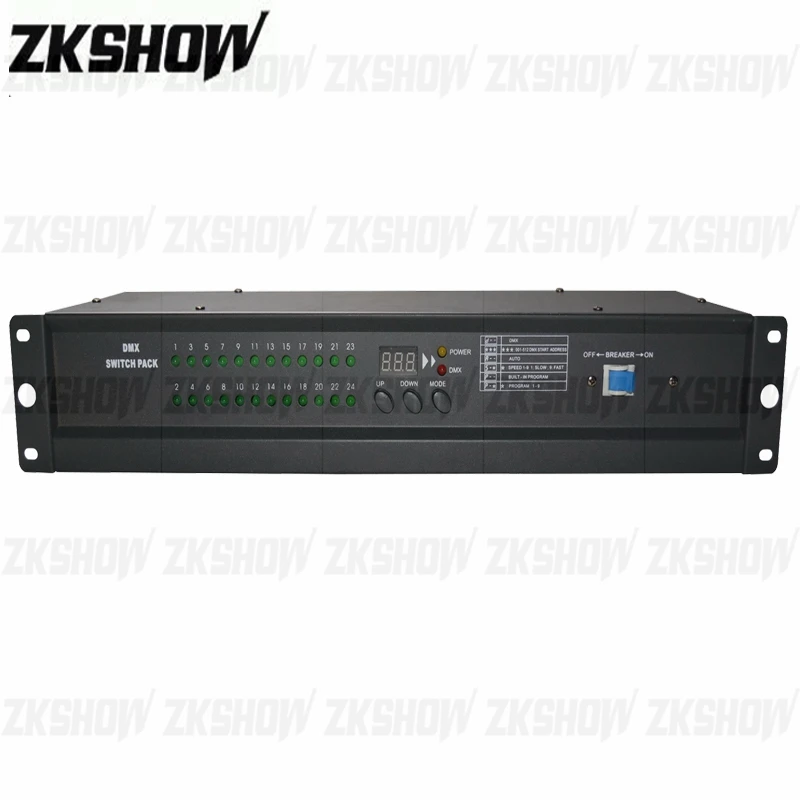 24CH DMX Power Switch Pack for Stage Show Event Lighting Hire CE UL DJ Disco Party Nightclub Wedding Festival Equipment Rental