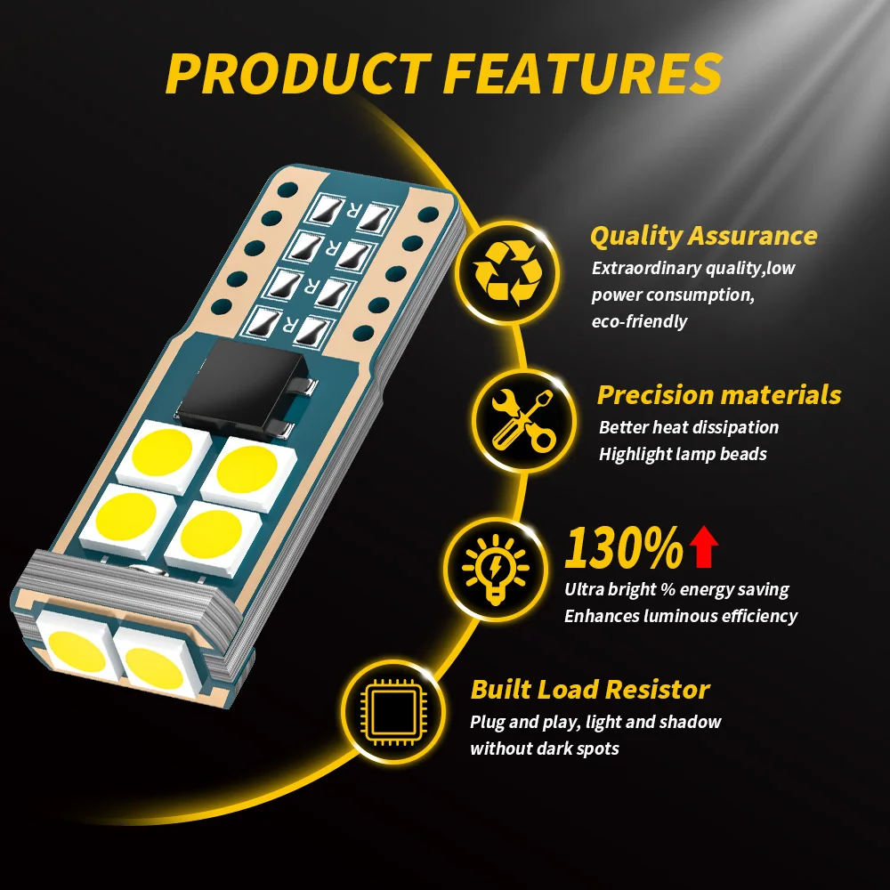 Светодиодсветодиодный лампы DXZ 10 шт. T10 W5W SMD Canbus 168 194 6000K 12 В белые автомобильные