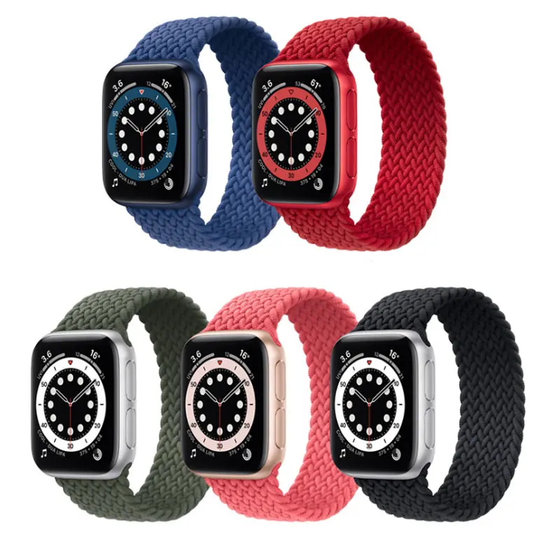 Newest Charcoal Braided Solo Loop watch band For Apple Watch 1 2 34 5 6 iwatch 38mm 42mm 40mm 44mm nylon watchbands strap | Наручные часы