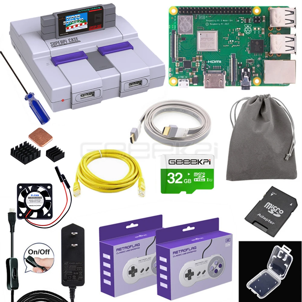 Оригинальный чехол GeeekPi Retroflag SUPERPi U NESPi с дополнительным игровым контроллером
