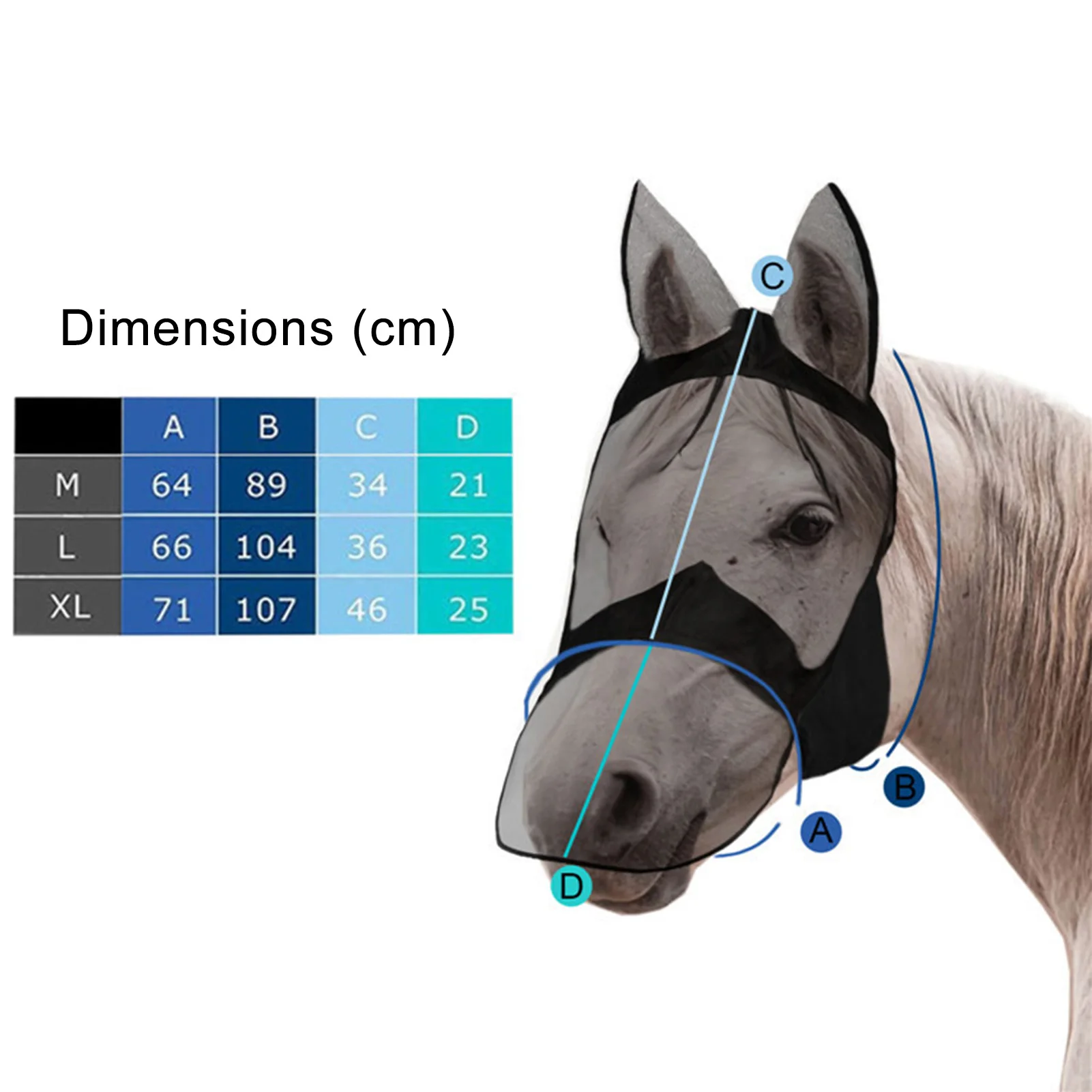 Horse Bugs Prevention Net Anti Mosquito Breathable Mesh Mask With Ear Detachable Eye Cover Protection Headgear Outdoor 2021 New