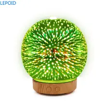 LEPOID 7 цветов светильник 3D стеклянный Ароматерапия Эфирные масла Арома диффузор без воды автоматическое отключение холодный туман увлажнитель воздуха 100 мл