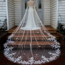 Белая/слоновая кость свадебная вуаль 3 м длинная гребень кружевная Мантилья собора свадебная вуаль свадебные аксессуары Veu De Noiva