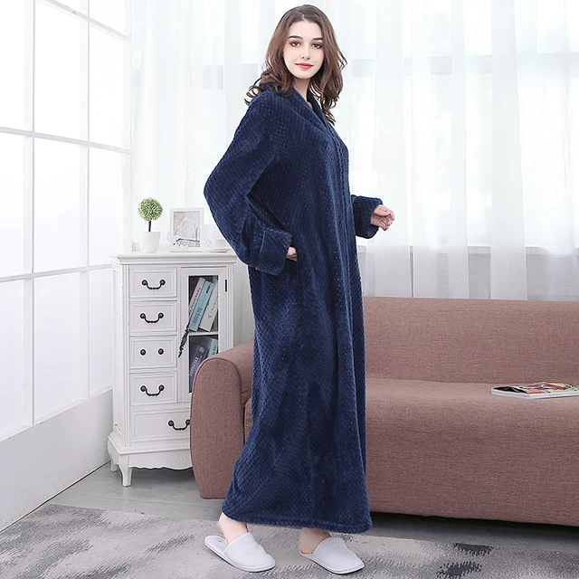 plus size zipper robe