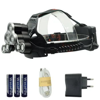 

USB-Charging 4 Modes Forehead Headlamp Adjustable Ultra Bright Frontal LED Headlight Portable 8000 Lumen Running Exploring Torch