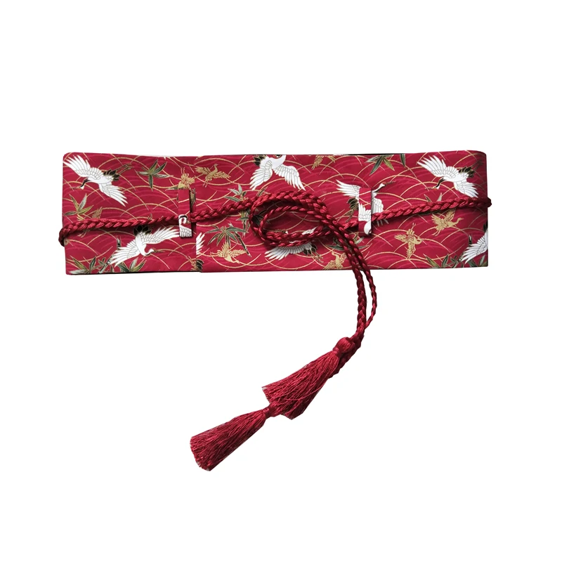 Women Cummerbunds Wide Belt Japanese Style Cotton Femme Kimono Waist Belt Cummerbunds Retro Elastic Waist Belt
