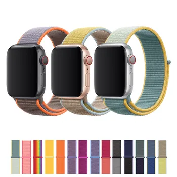 

Band For Apple Watch 5 4 40MM 44MM 3 2 1 38MM 42MM Nylon Soft Breathable Replacement Loo Strap for iwatch series Accessories