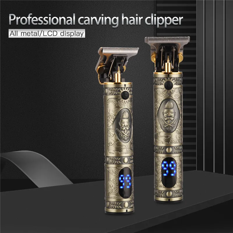 

10W Professional Hair Clipper for Men Kids Hair Carving Barber Hair Trimmer 0mm Finishing Cutting Machine T-outliner LED Display