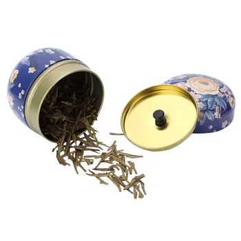 

6Pcs Retro Drum-shaped Tea Pot Tin Sealed Jar Candle Iron Box Flower Tinplate Sugar Pill Coin Trinket Spices Storage Decore Boxe