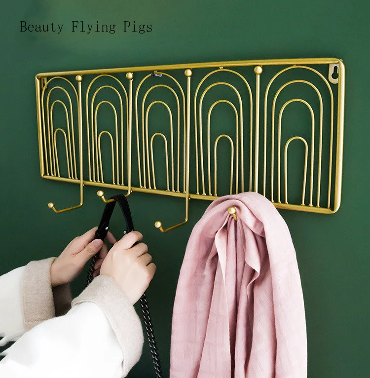 

Direct sales new creative porch hook hanging key frame living room bedroom coat rack hanger door behind the wall hanging