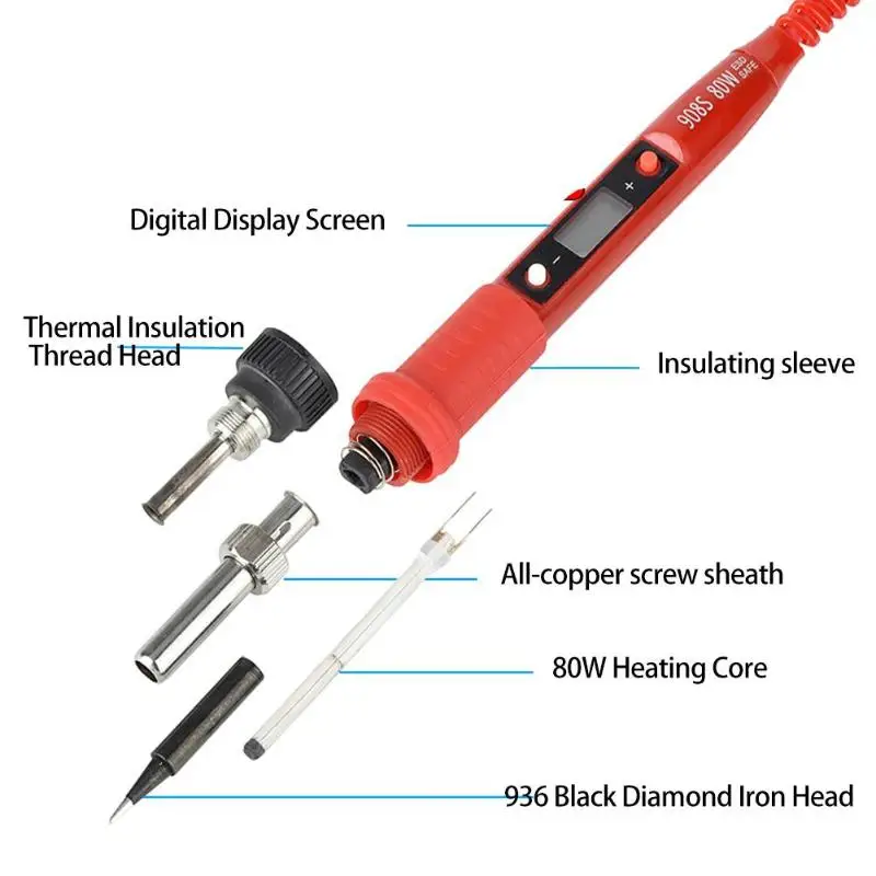 30/40/60/80WLCD Цифровой паяльник с регулируемой температурой 110 ватт Электрический оригинальные сварки инструмент для ремонта