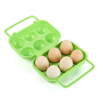 

6 Cell Portable Egg Storage Box Egg Tray Holder Refrigerator Storage Container Home Storage Organization Picnic BBQ Cookware