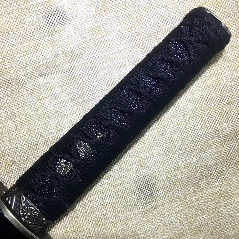 Temper Chinese WUSHU Sword manganese steel Sabre straight Jian With black wood Scabbard