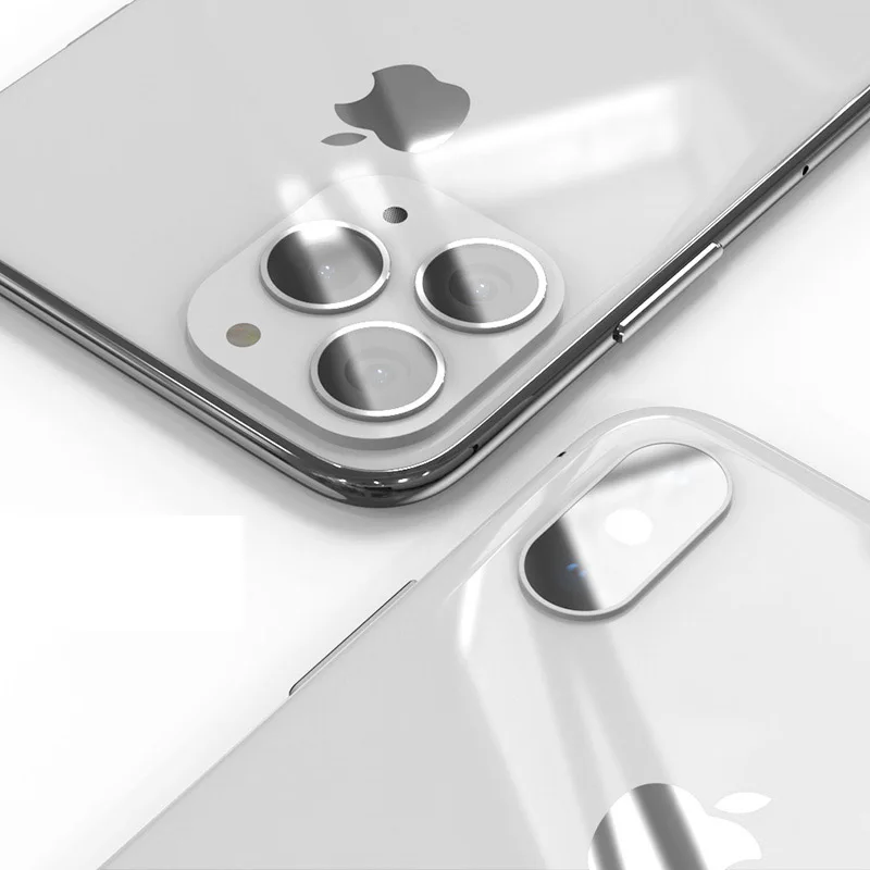 sliver Для Apple iphone X Xs секундная Замена iphone 11pro камера поддельные наклейки xsmax изменение для iphone 11promax наклейки на линзы металлическое кольцо - Цвет: sliver