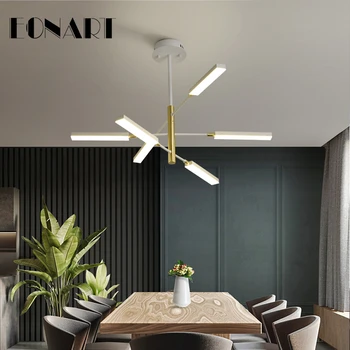 

Modern led Chandeliers simple design Pendant lights black white living room ceiling art Nordic decoration chandelier lighting
