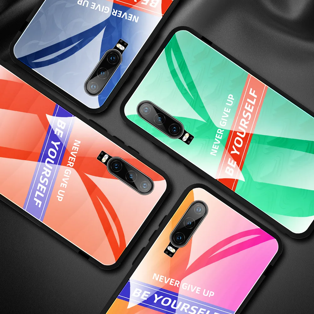 Для huawei P30 Lite mate 30 Lite Nova 5 Pro Nova 5i Y9 Y9 Prime mate 20 NEVER GIVE UP слова Вдохновленный стеклянный Капа