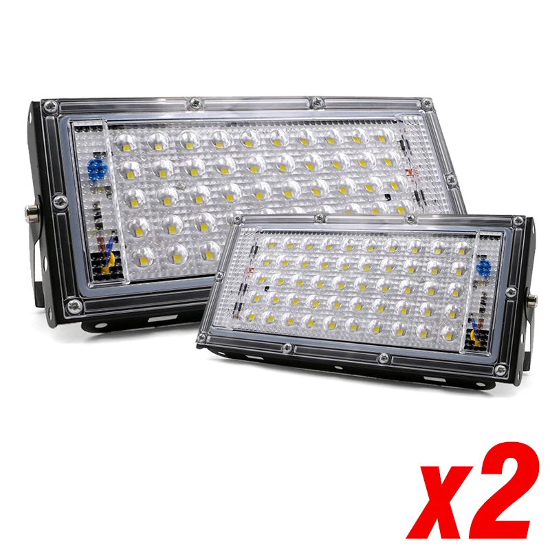 505.28руб. 30% СКИДКА|2 шт. Светодиодный прожектор 50 Вт 220 в 240 В прожектор streetIP65 Водонепроницаемый Открытый настенный отражатель освещение Сад Квадратный прожектор светодиодный-in Прожекторы from Лампы и освещение on AliExpress 