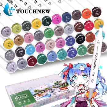 

TOUCHNEW 40 Colors Alcohol Sketching Markers Set Art Markers Alcohol Based Drawing Markers for Adult Coloring