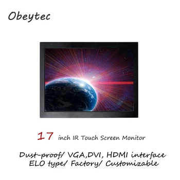 

Obeytec 17" touch display with IR touchscreen, vandal proof, dust proof, 2-10 touch points, VGA,DVI,HDMI available, 1280*1024