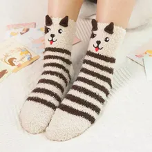 Теплые зимние Носки унисекс для мужчин и женщин; утолщенные Носки с милым рисунком; Носки для сна; рождественские Носки для дома и нового года; Skarpety Носки