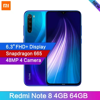 

Global Version Xiaomi Redmi Note 8 48MP 4 Cameras 4GB RAM 64GB Smartphone Snapdragon 665 Octa Core 6.3" FHD Screen Mobile phone