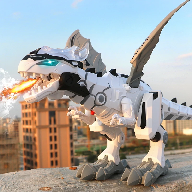 QWZ de Spray grande dinosaurios con ala de dibujos animados electrónicos caminante, Animal modelo Dinosaurio Juguete Robot los pterosaurios juguetes para niños regalos