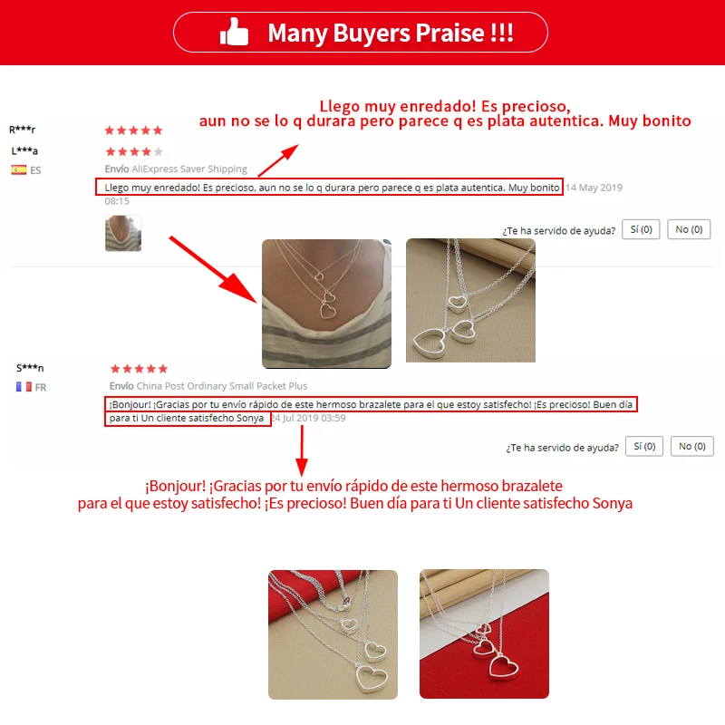 DOTEFFIL 925 Sterling Silver Three Hearts Pendant Necklace For Women Wedding Engagement Party Jewelry